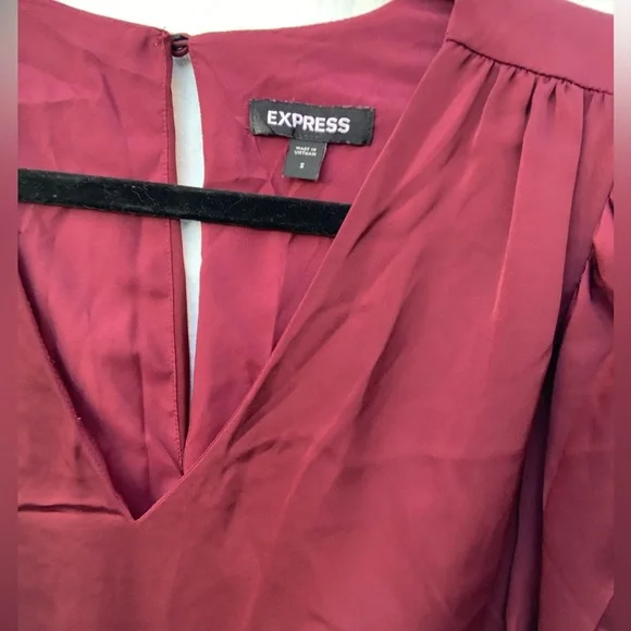 Express Deep Red Long Sleeve Dress - Picture 2 of 4